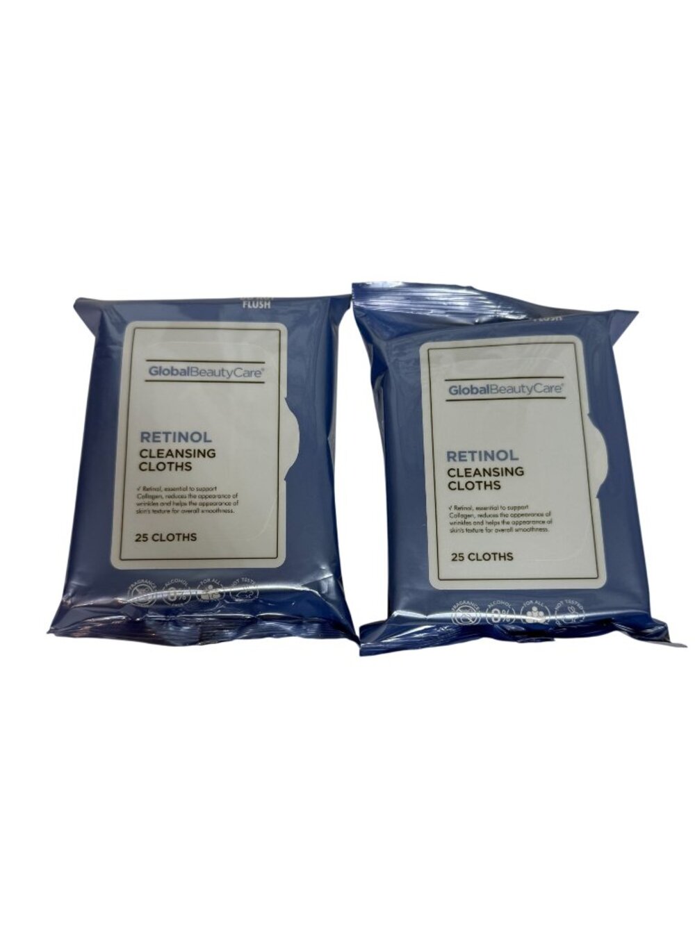 Global Beauty Care Retinol Cleansing Cloths 25 Ct 2 Pack